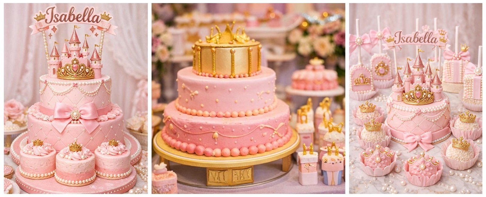 Festa com tema princesas cor-de-rosa